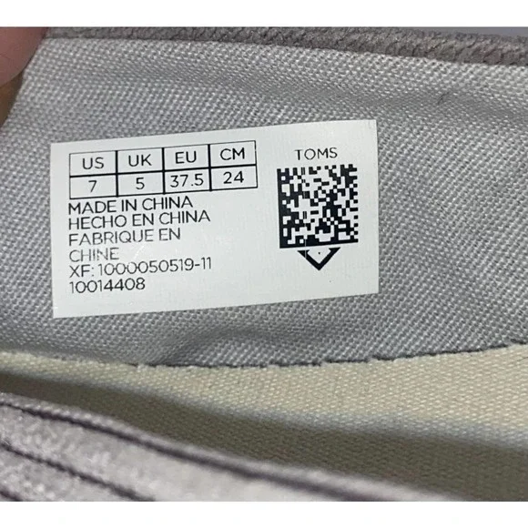 TOMS Alpargata Women’s Gray Corduroy Slip-On Flats Size 7 - Picture 10 of 10